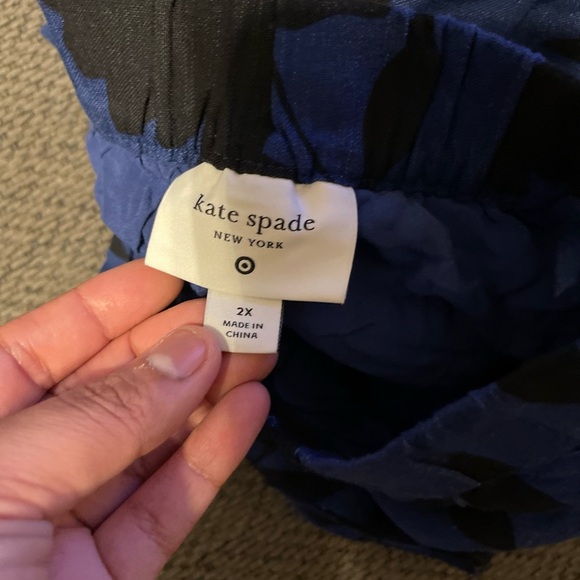 Kate Spade Target blue Floral High Rise Linen Shorts 2X Linen Blend - Picture 4 of 5